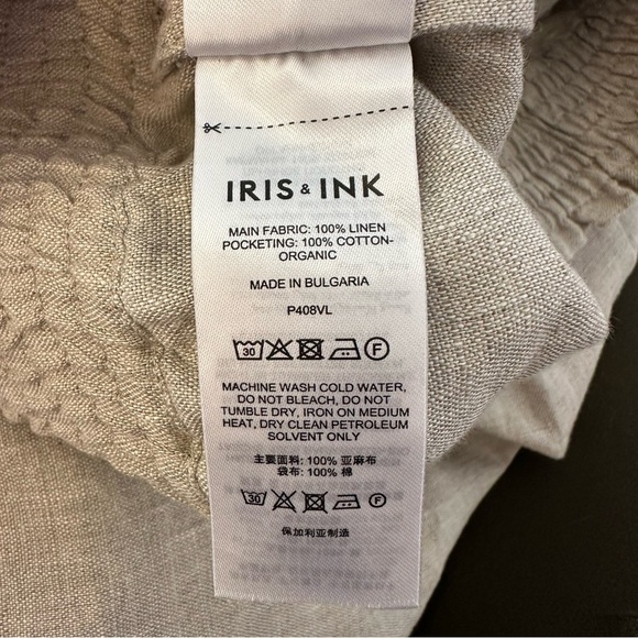 Iris & Ink Keira Linen Wide-Leg Pants Size 10 NWT - Picture 8 of 8